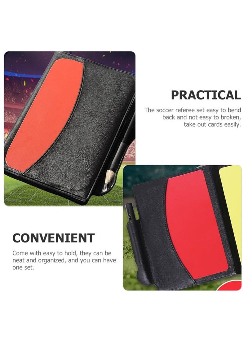 Generic - Two Sets Of Soccer Referee Card Yellow and Red Card Metal Soccer Referee Whistle Football Referee Equipment - Image 1
