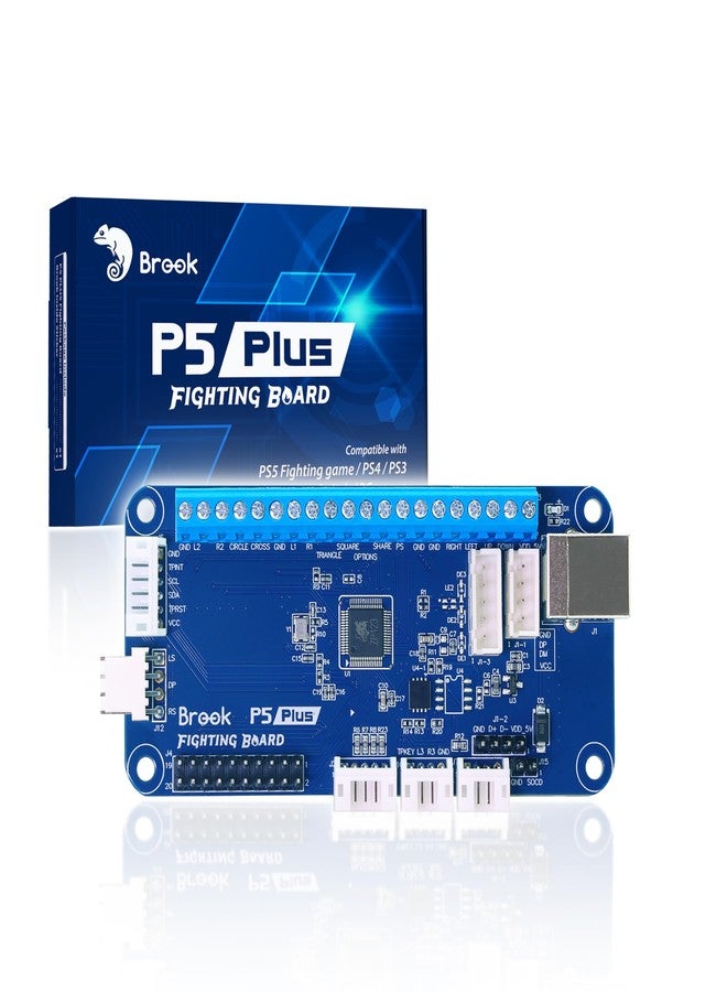 Brook P5 Plus Fighting Board - Pre-Installed Header Version, Lightning-Quick Response Times to Dominate The Fight. Arcade Stick PCB for PS5 Fighting Games, PS4, PS3, NS and PC(X-Input) Consoles - Image 1