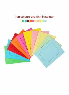 KASTWAVE Paper Picture Frames, 10PCS Colorful DIY Creative Retro Kraft Paper Polaroid Films Hanging Album Frame with Wood Clips and Jute Twine, for Home School Office Wall Decoration (4x6 inch)  - Image 5