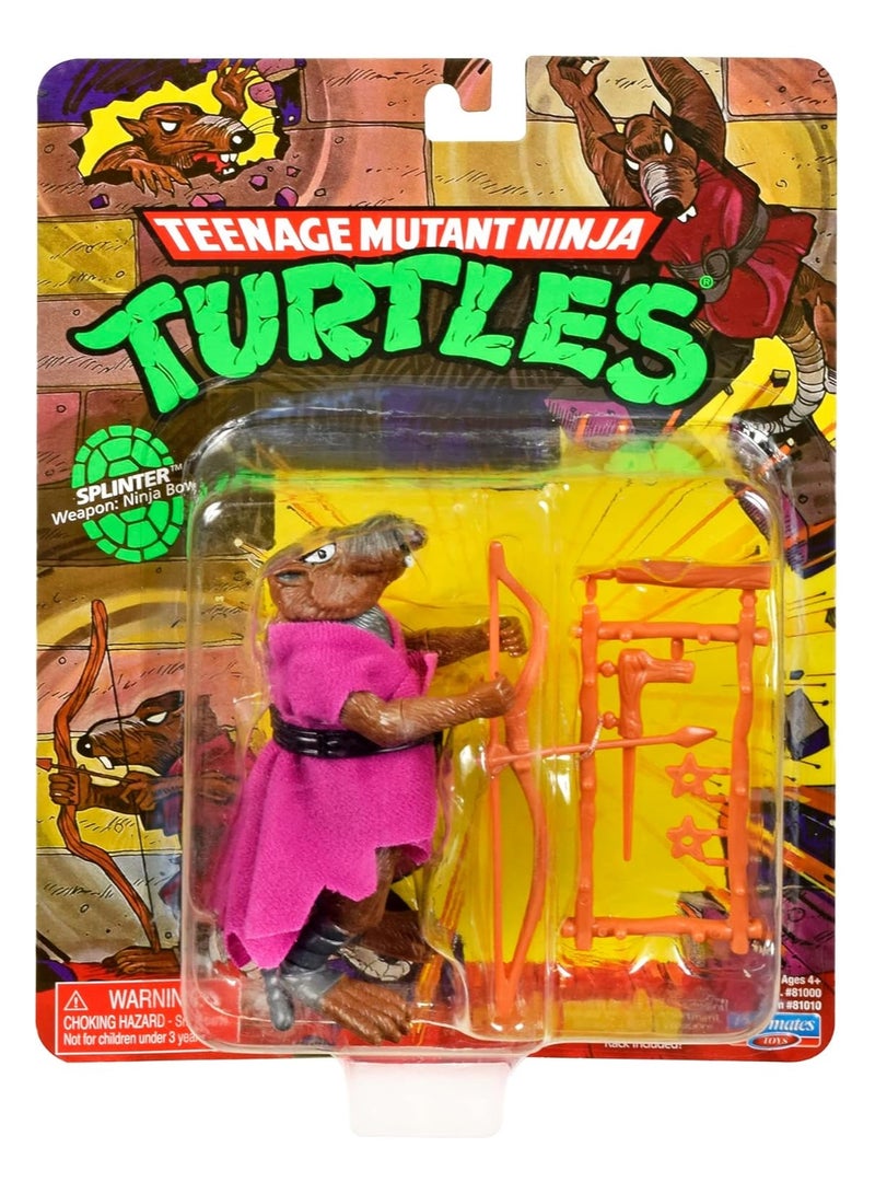 TMNT Teenage Mutant Ninja Turtles 4” Original Classic Basic Figure Splinter - Image 1