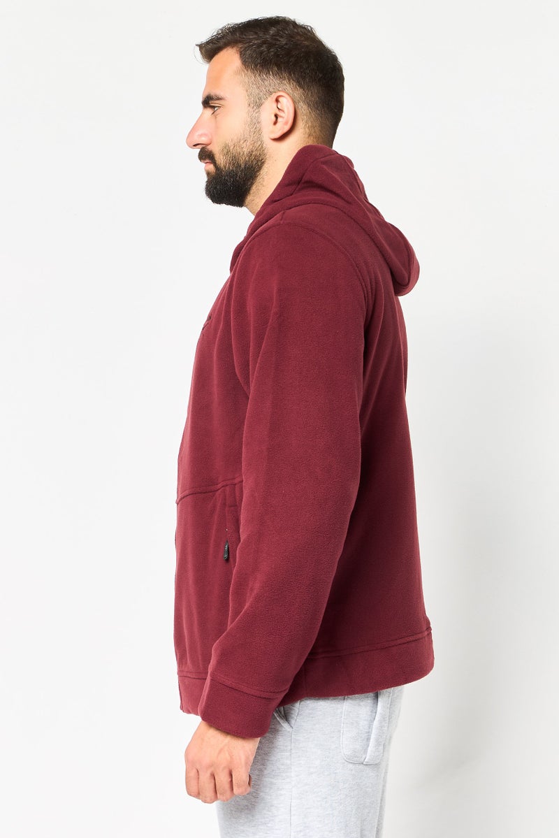 Reebok Men Sportswear Fit Long Sleeve Hoodies, Maroon - Image 3