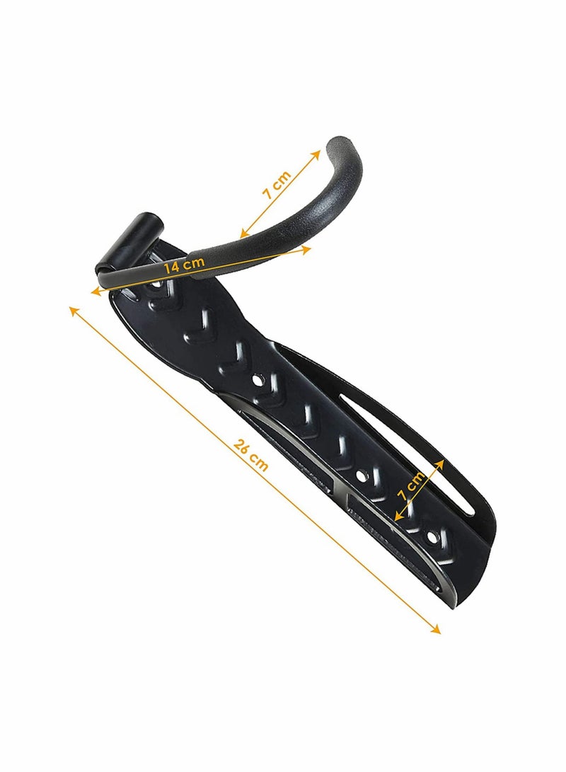 Bike Wall Mounts, Heavy Duty Vertical Wall Mounted Bicycle Storage Hanging Hooks for Indoor Or Outdoor Road Or Mountain Bikes (Black) 2PCS