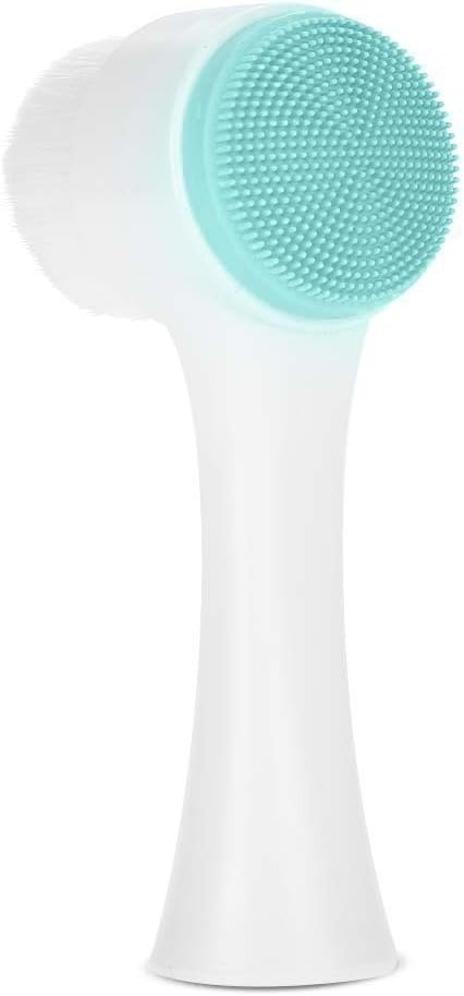 Sonew Facial Cleansing Brush, Double Sided Clean & Exfoliating & Massage Soft, Silicon Face Pore Cleanse, Blackhead, Dry or Wet Multi-Purpose(Blue)