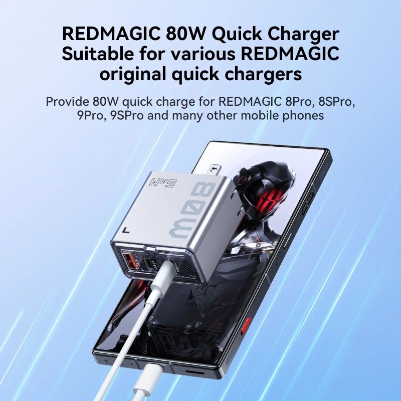 Nubia DaoFeng 65W GaN Fast Charger, 5th Gen PD Power Adapter, Grey - Image 5