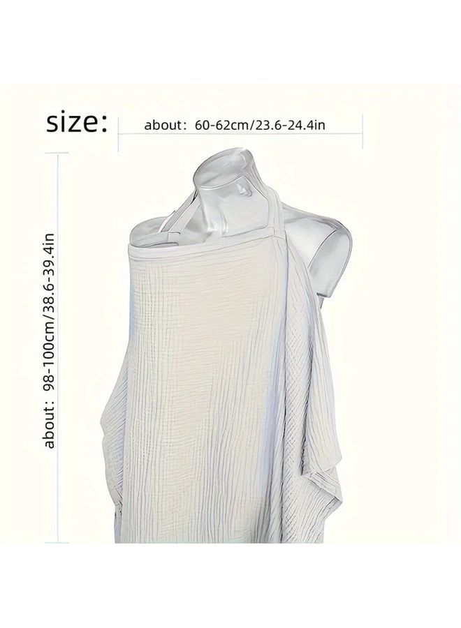 Grey Nursing Cover With Rigid Hoop Breathable Multi Use Breastfeeding Apron Car Seat Canopy - Image 2