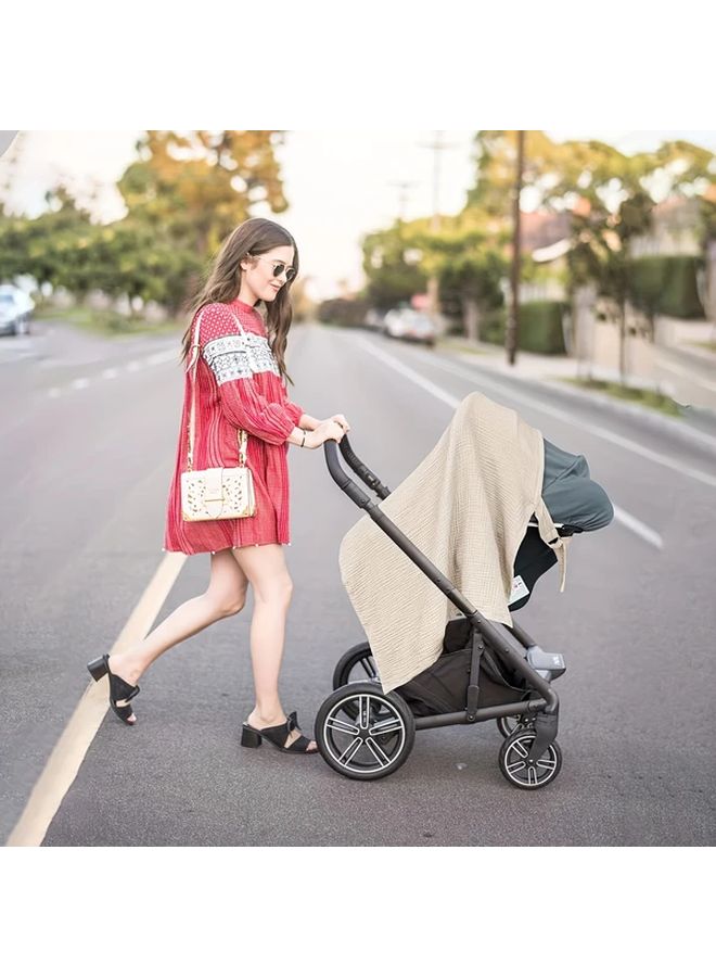 Grey Nursing Cover With Rigid Hoop Breathable Multi Use Breastfeeding Apron Car Seat Canopy - Image 4