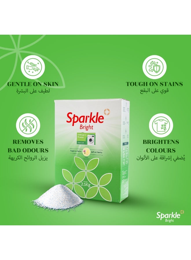سباركل برايت  مسحوق غسيل سباركل برايت - 2×2.5 كجم (للغسالات الأمامية)، يزيل البقع الصعبة من الغسلة الأولى، تركيبة سريعة الذوبان وخالية من الكلور، لا يحدث انتقال للألوان بعد الغسيل المتكرر، عطر طويل الأمد، مناسب لجميع أنواع الأقمشة. - Image 4