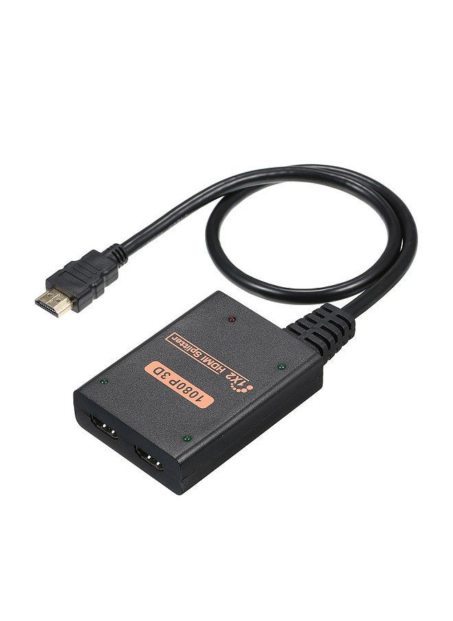 Generic - HD Splitter 1 in 2 out 1080P Image Quality 3D Effect Compatible with PC/Laptop/Game Console/Set-top Box/Projector/TV/Monitor - Image 1
