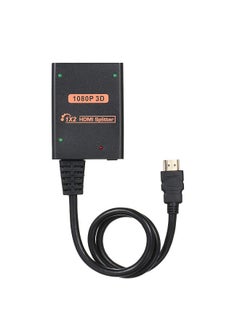 HD Splitter 1 in 2 out 1080P Image Quality 3D Effect Compatible with PC/Laptop/Game Console/Set-top Box/Projector/TV/Monitor