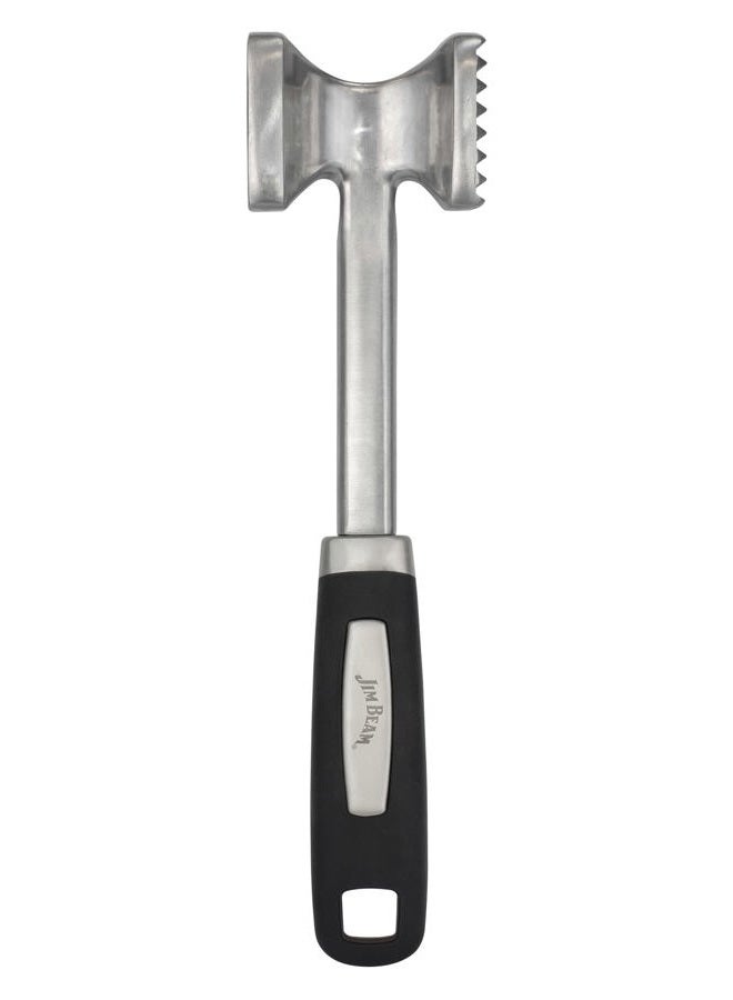 Jim Beam JB0196 Stainless Steel Heavy Duty Construction Meat Tenderizer with Soft Grip Handle, Silver - Image 1