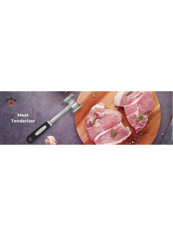 Jim Beam JB0196 Stainless Steel Heavy Duty Construction Meat Tenderizer with Soft Grip Handle, Silver - Image 4
