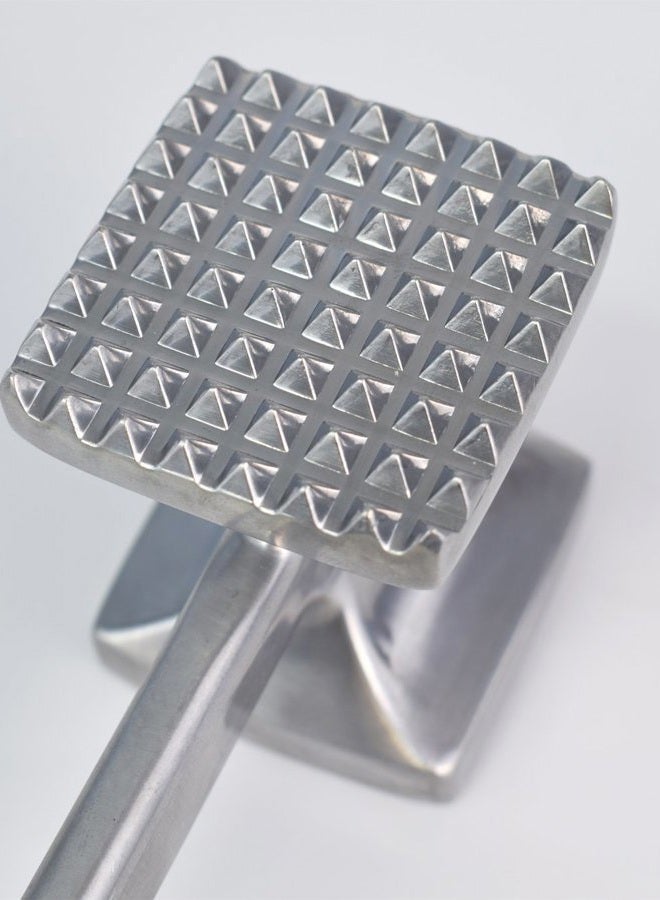 Jim Beam JB0196 Stainless Steel Heavy Duty Construction Meat Tenderizer with Soft Grip Handle, Silver - Image 2