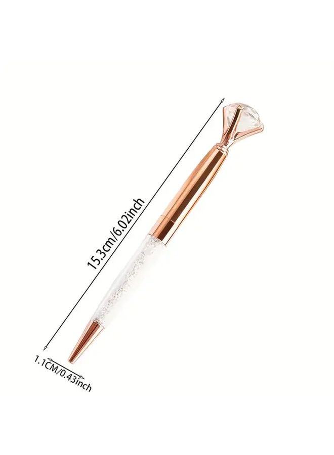 Set Of 3 White Custom Large Diamond Round Retractable Ballpoint Pens With Inspirational Quotes For Business Gifts - Image 2