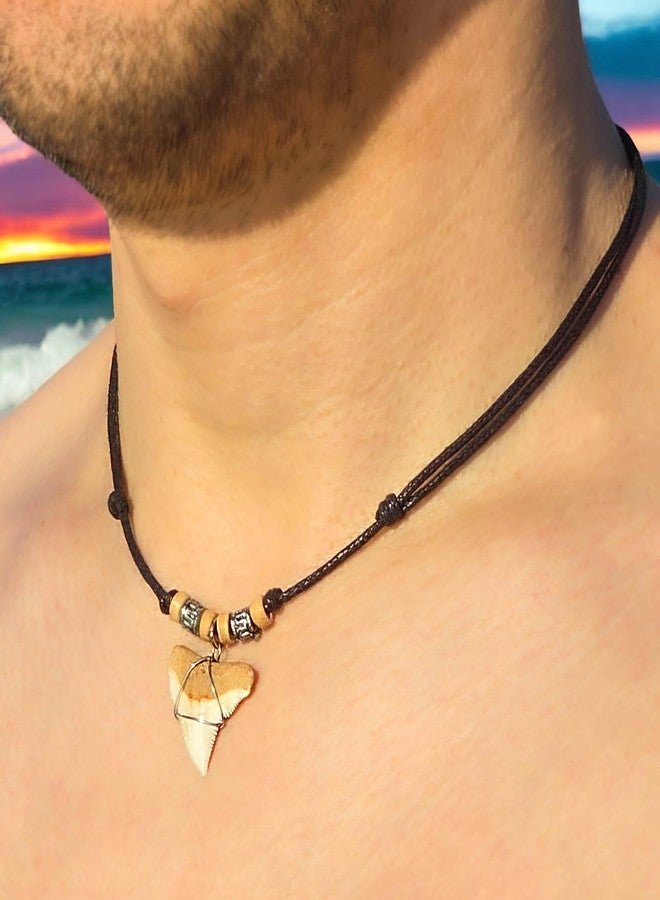 BlueRica Shark Tooth on Adjustable Black Cord Necklace (3U) - Image 4