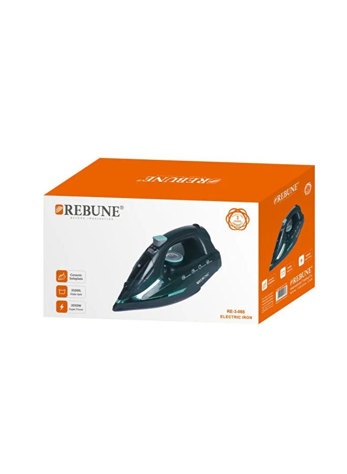 REBUNE Steam iron - 3050 watts - 350 ml - RE-3-066 350 L 3050 W RE-3-066 Green/Black - Image 2