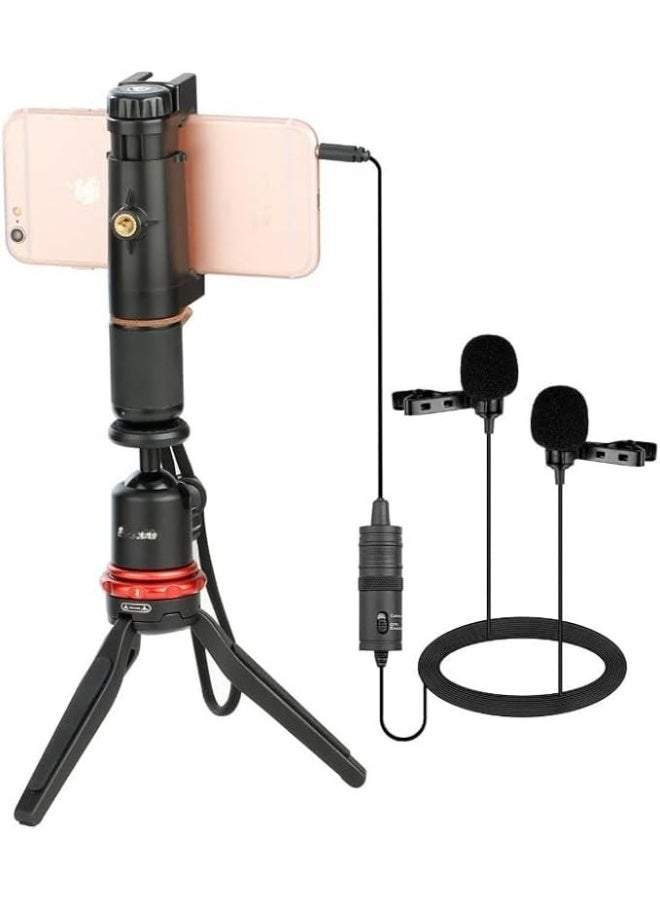 Dual Lavalier Microphone 2x1 – Clear Sound, Multi-Device Compatibility – Black - Image 2