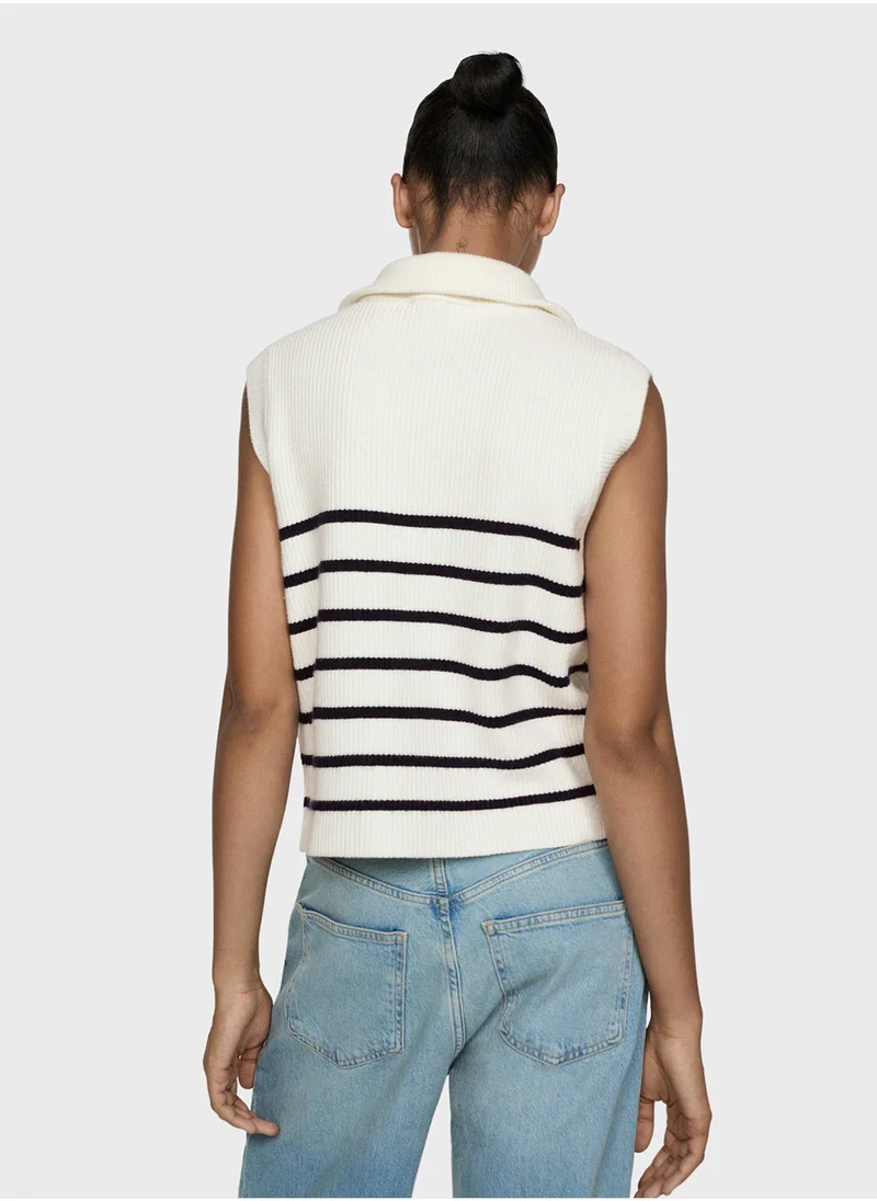 مانجو Casual Gilet With Zip Sweater