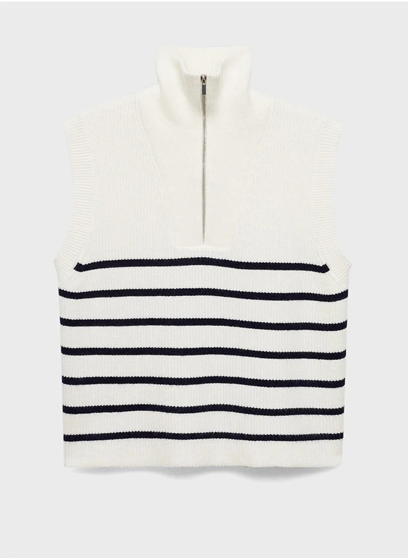 مانجو Casual Gilet With Zip Sweater