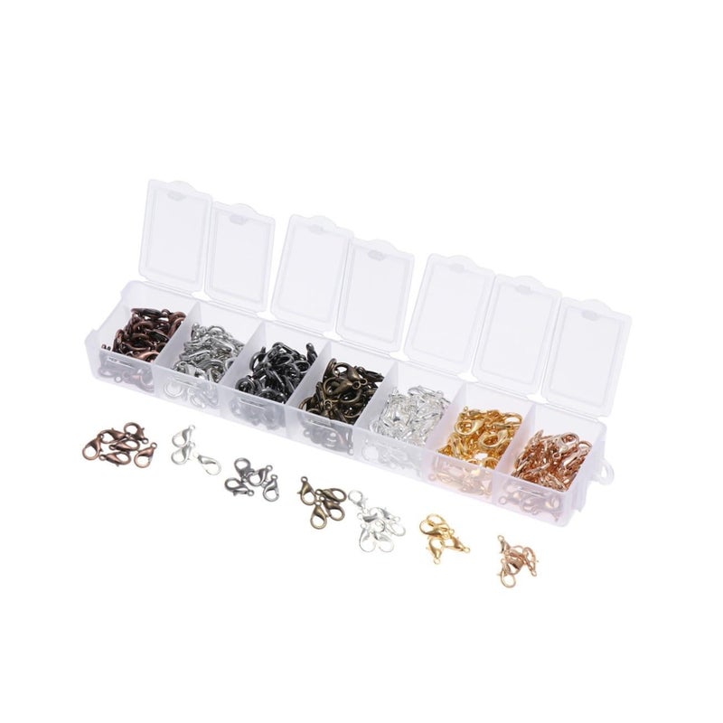 210pcs Zinc Alloy Lobster Clasps Jewelry Making Kit with Storage Box for DIY Crafts - Image 2