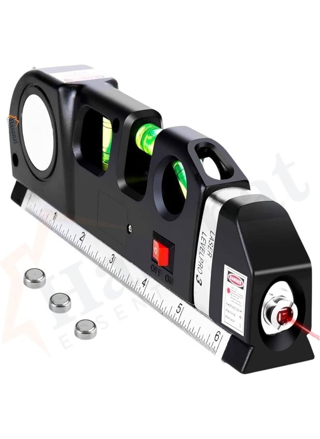 HASANAT ESSENTIALS Laser Level Tool Multipurpose Laser Level Kit Standard Cross Line Leveler Beam Tool with Measure Tape Ruler Adjusted Metric Rulers  - Image 2