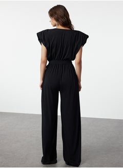 Black V Neck Belted Knitted Jumpsuit TPRSS23TU00029 - pzsku/Z80AA44F2CA01F42797CEZ/45/_/1739718326/a571ad8d-e398-48bb-b48c-12b8e89fcc61