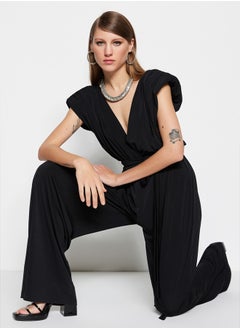 Black V Neck Belted Knitted Jumpsuit TPRSS23TU00029 - pzsku/Z80AA44F2CA01F42797CEZ/45/_/1739718330/8d7bb660-ec1e-4c9a-9d6f-28fd5a769733