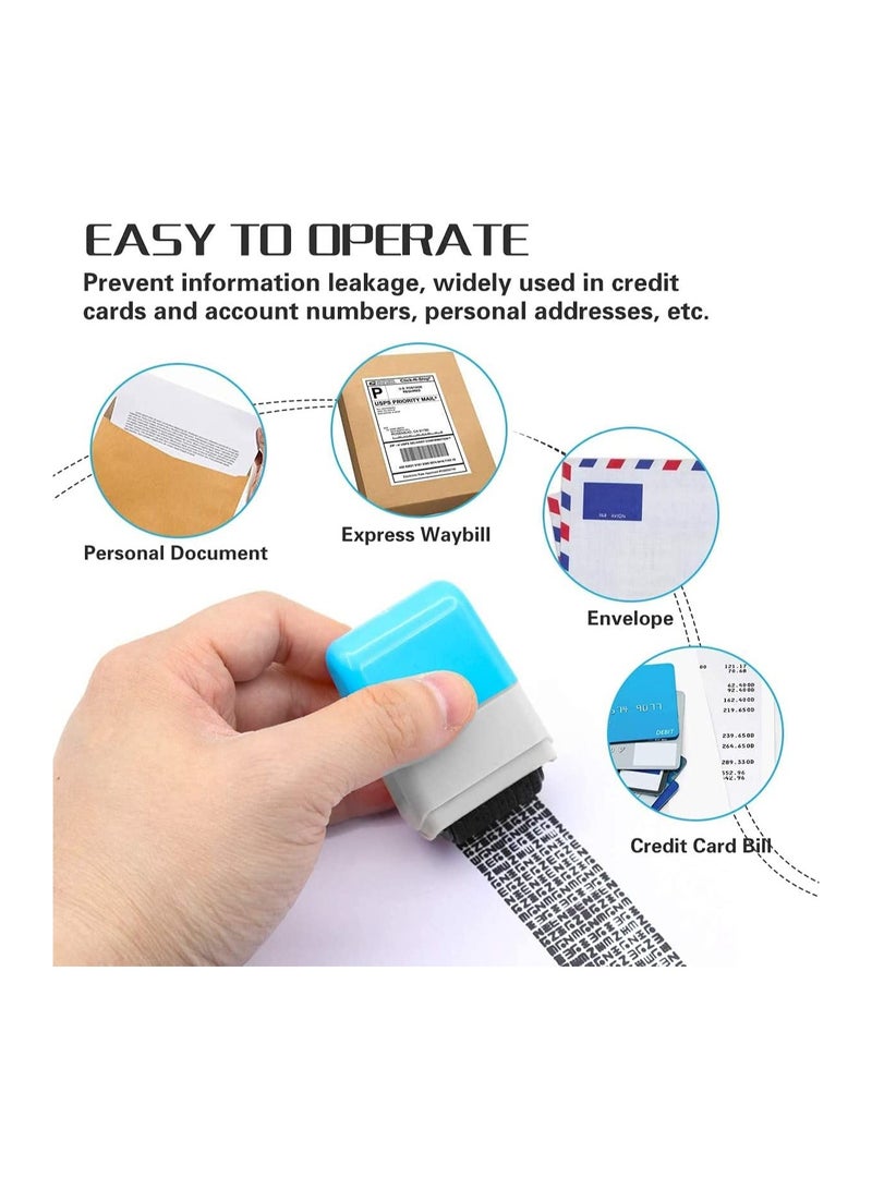 2 Pack Privacy Protection Roller Stamps for Identity Theft Prevention ID and Address Blocker Stylish Pink and Blue - Image 3