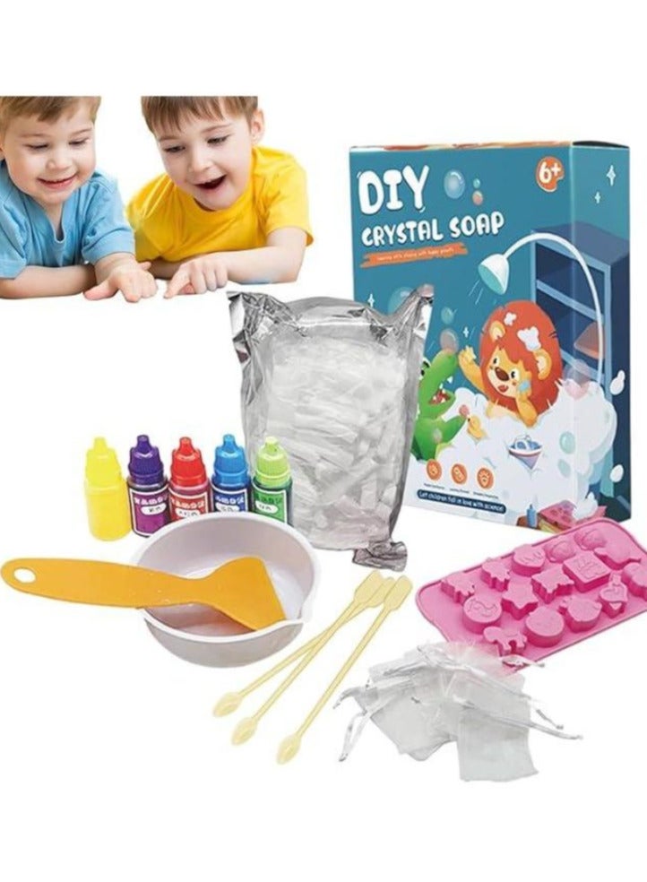 Kids Soap Making Kit, ABS Soap Making Supplies, Skin-Friendly Science Experiment Kit, Non-Irritating Soap Kit, DIY Crystal Soap Making Toy for Age 6+ Children, Birthday, Children's Day - Image 1