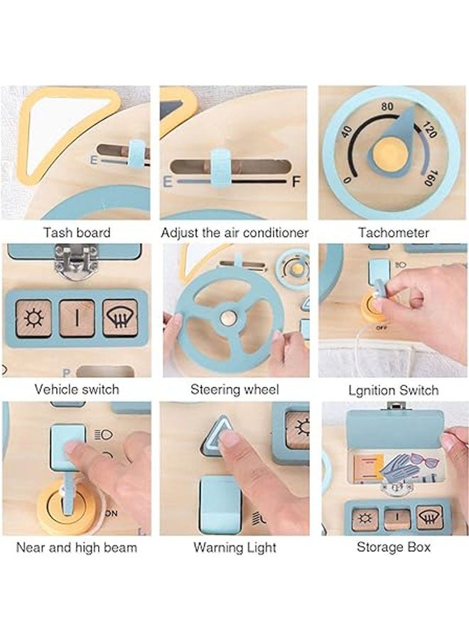 general Wooden Steering Wheel, Busy Board, Wooden Steering Wheel, Busy Board, Wooden Toys for Toddlers, Motor Skills, Activity Boards, Educational Toys, Educational Sensory Toys for Babies - Image 2