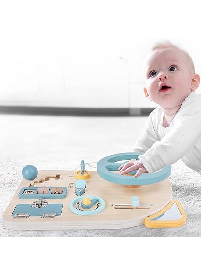 general Wooden Steering Wheel, Busy Board, Wooden Steering Wheel, Busy Board, Wooden Toys for Toddlers, Motor Skills, Activity Boards, Educational Toys, Educational Sensory Toys for Babies - Image 4