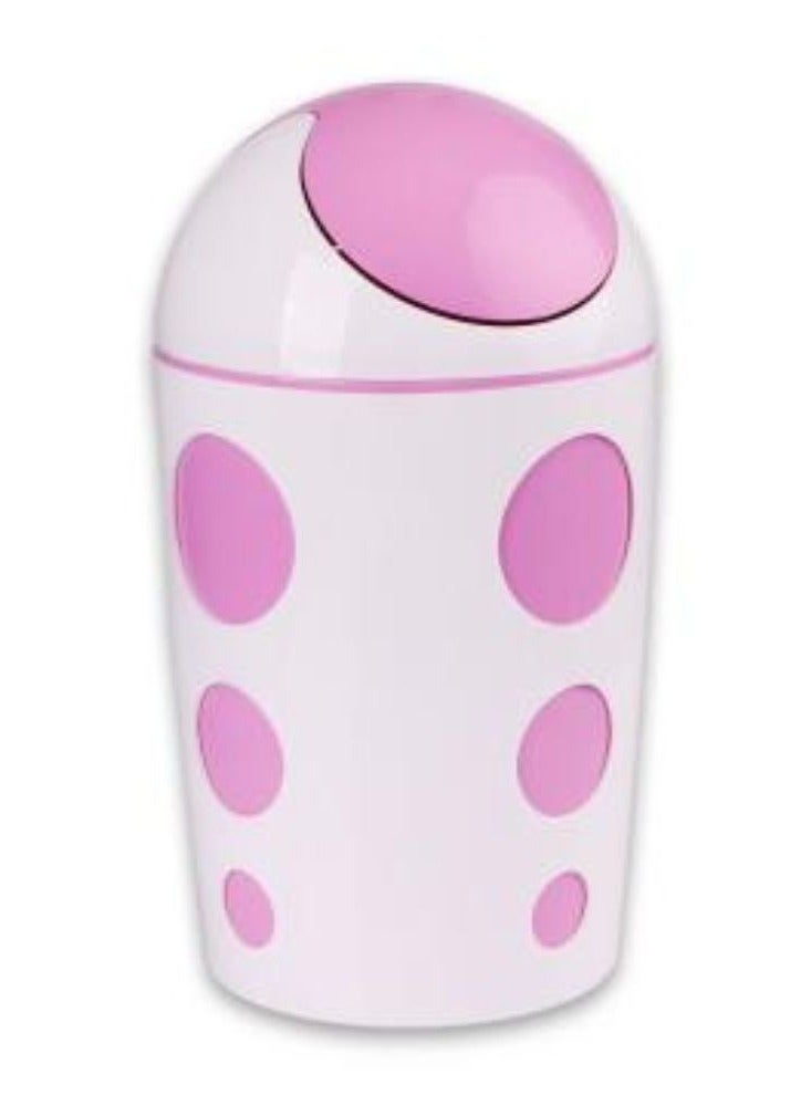 فلورا سلة مهملات بلاستيكية يمكن أن تتأرجح بغطاء علوي، سلة قمامة لتوفير المساحة المدمجة أسفل الطاولة والعدادات، غطاء قابل للإزالة للمطابخ والحمامات وغرف النوم والمكاتب، 8 لتر، وردي - Image 1