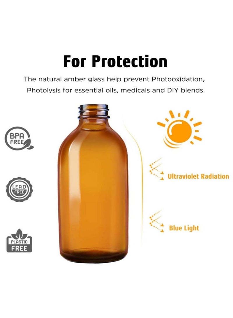 8oz 2Pcs Brwon Glass Boston Spray Bottles  With fog and airflow settings