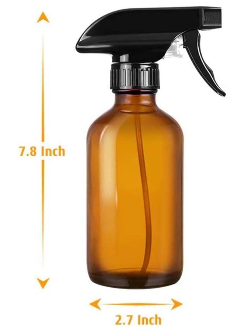 8oz 2Pcs Brwon Glass Boston Spray Bottles  With fog and airflow settings