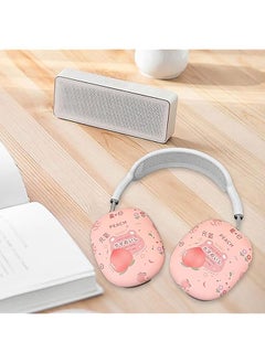 erorex Protective Cover Case Compatible With Airpods Max Headphones Soft Silicone Ear Pad Case Cover Accessories Case Anti Dust Headband Cover Peach Pattern  - Image 5