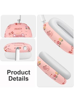 erorex Protective Cover Case Compatible With Airpods Max Headphones Soft Silicone Ear Pad Case Cover Accessories Case Anti Dust Headband Cover Peach Pattern  - Image 4
