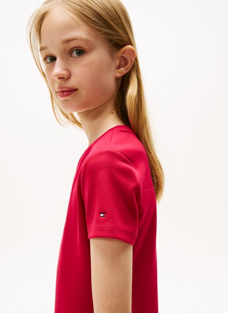 تومي هيلفيغر فستان بناتي مستقيم بعلم نقطة - Image 3