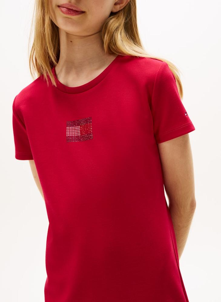 تومي هيلفيغر فستان بناتي مستقيم بعلم نقطة - Image 4