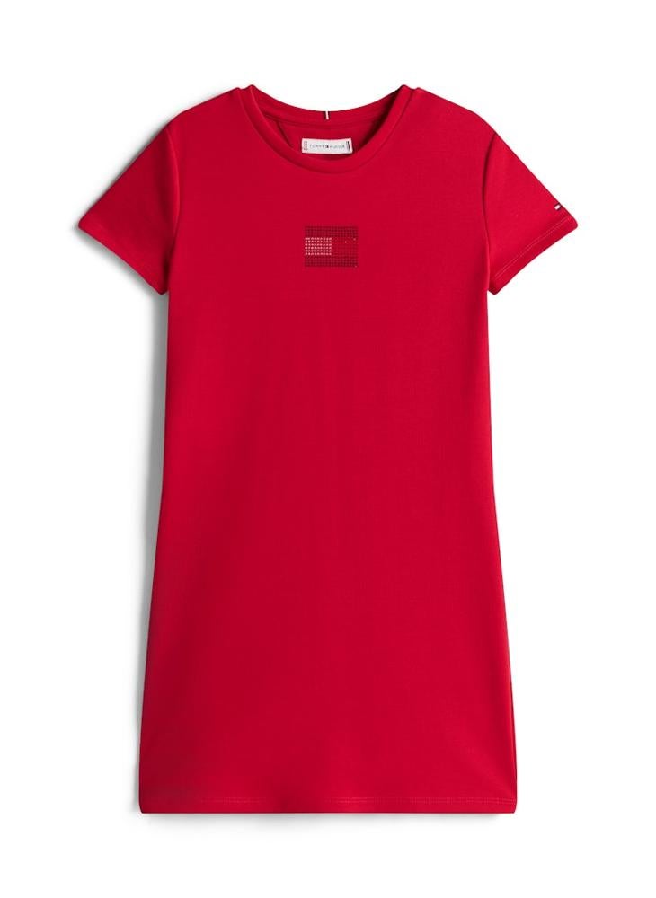 تومي هيلفيغر فستان بناتي مستقيم بعلم نقطة - Image 5