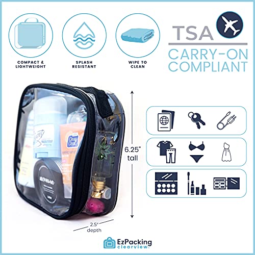 EzPacking Clear TSA Approved 3-1-1 Travel Toiletry Bag for Carry On/Quart Size Transparent Liquids Pouch for Airport Security/Reusable See Through Vinyl & PVC Plastic Organizer Men Women (Turquoise) - Image 3