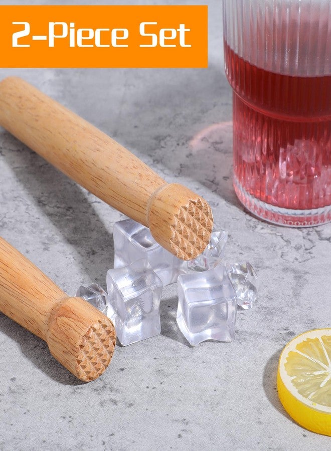ValueBargain Wooden Muddler, 2 Pcs 7.68 Inch Drink Muddler for Cocktails, Fruit Smasher for Drinks, Mojitos, Bar, Home (1 Inch Diameter) - Image 3