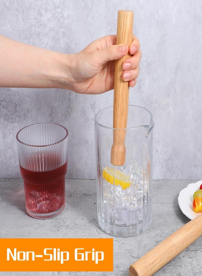 ValueBargain Wooden Muddler, 2 Pcs 7.68 Inch Drink Muddler for Cocktails, Fruit Smasher for Drinks, Mojitos, Bar, Home (1 Inch Diameter) - Image 4