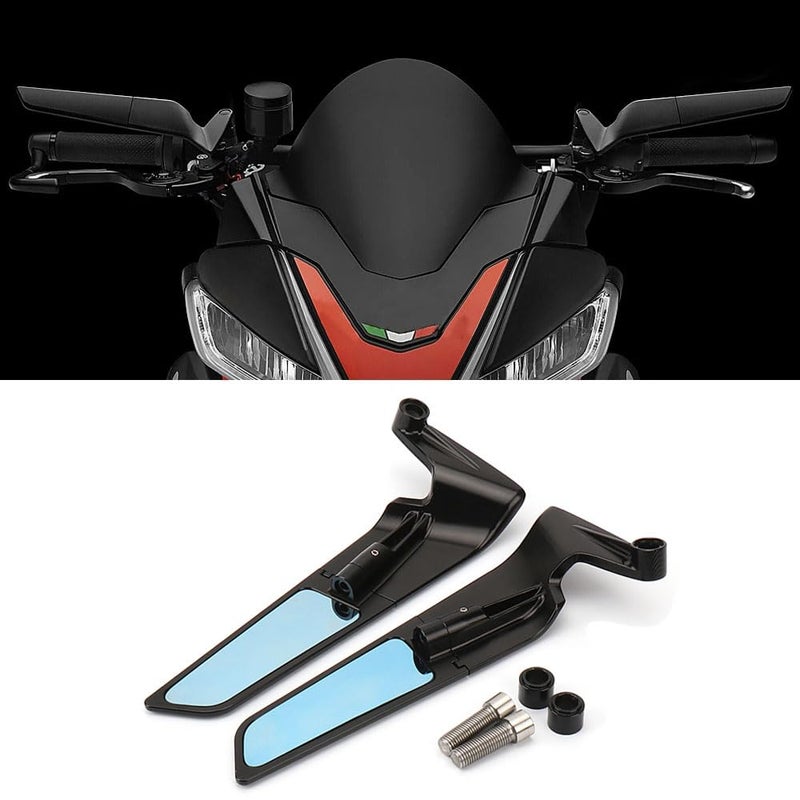 Motorcycle Accessories Aluminum Rotating Wind Wing Side Mirrors Handlebar Mount Rearview Mirrors Fits for Aprillia Tuono 660 20212023Tuono 1100 V4 20212023Tuono 1100 V4 Factory 20212023