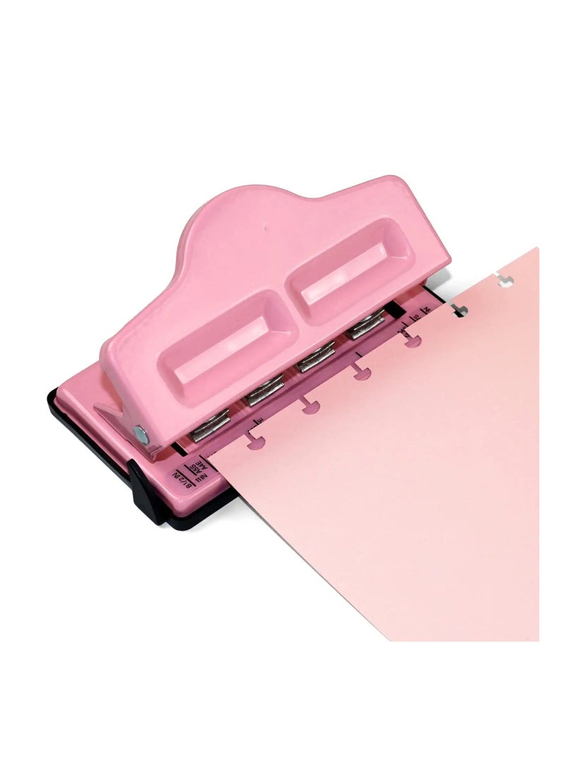 Captaintech Mushroom Discbound Hole Punch, 4 Holes Mushroom Paper Puncher for Disc Bound Planner (Pink) - Image 1