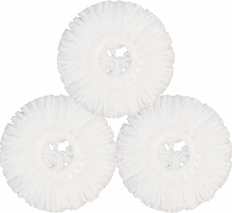 ابو رأس موك لمكنسة Hurricane Spin Mop من القطن الدقيق، مع أغطية موك دائرية، 3 عبوات - Image 1