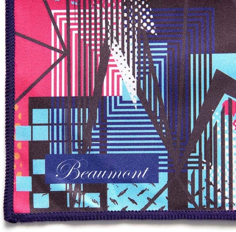 Beaumont Musical Polishing & Cleaning Patterned Neon Arcade Instruments Trumpet Clarinet Sax Flute Recycled Microfibre Cleaning Cloth Brass Silver 25 x 25cm (BFC-NA) - Image 3