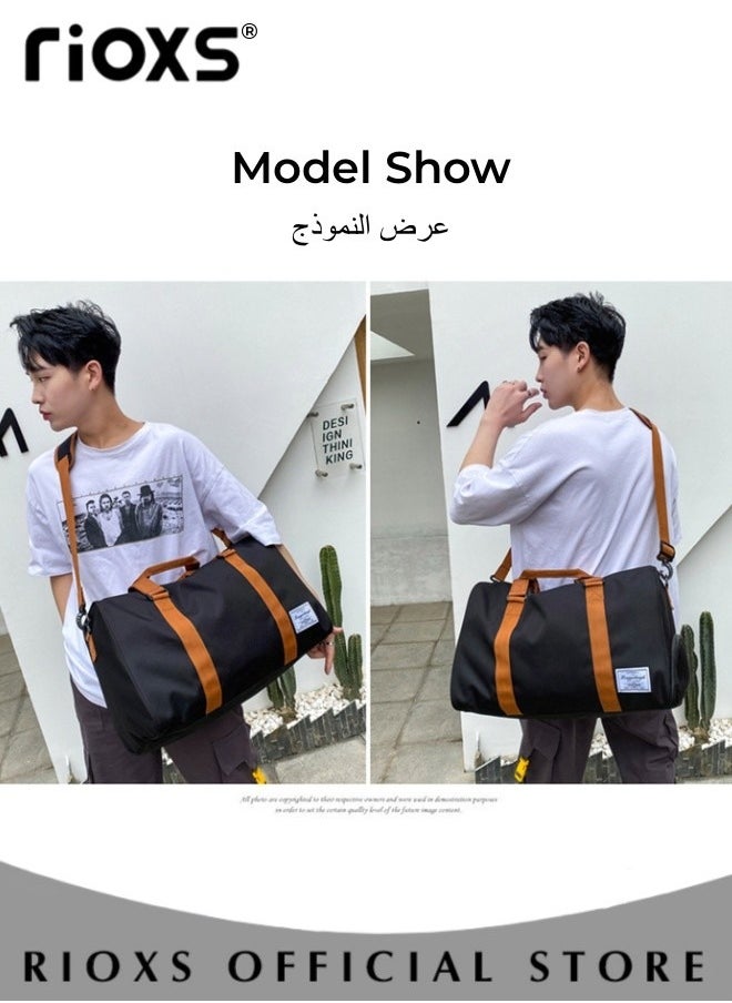 RIOXS Large Capacity Multi Pocket Gym Bag with Shoes Compartment Sports Bag with Waterproof Pocket Outdoor Sport Travel Duffel Bag for Women and Men  - Image 4