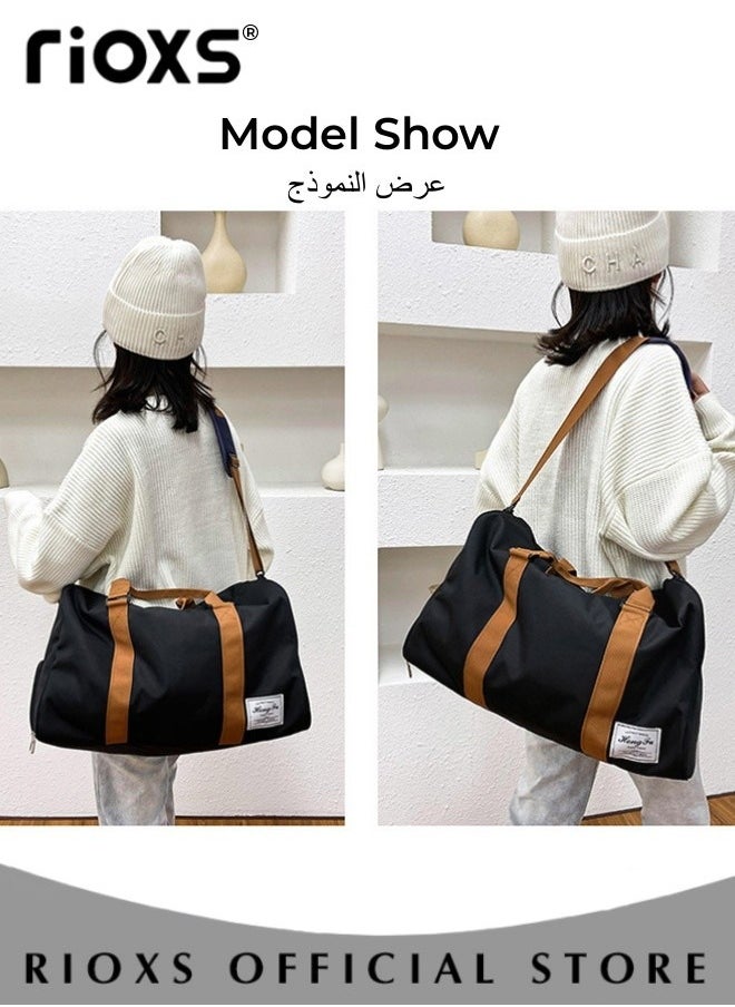 RIOXS Large Capacity Multi Pocket Gym Bag with Shoes Compartment Sports Bag with Waterproof Pocket Outdoor Sport Travel Duffel Bag for Women and Men  - Image 3