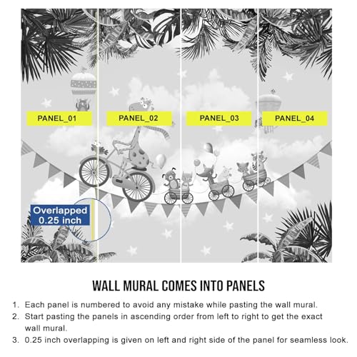 PAPER PLANE DESIGN Blue and Beige Vintage Exquisite Ethnic Wall Mural Wallpaper. Full Wall Coverage for Home. (Ds7) (6 X 8 FEET, Canvas Texture - Self Adhesive) - Image 3