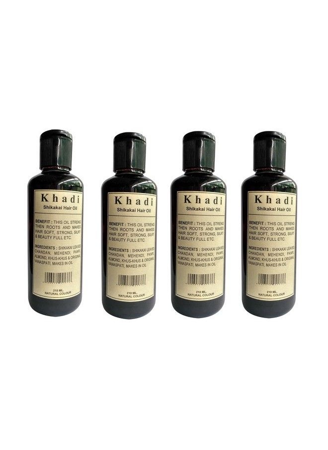 Parvati Gramodyog Khadi Shikakai Hair Oil 210Ml (Pack Of 4) By Parvati Gramodyog Herbal Products Made In India  - Image 1