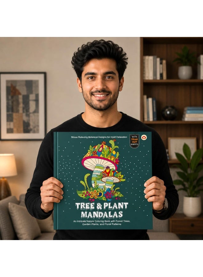 Trees & Plants Mandalas: Nature Coloring Book Featuring Forest Trees, Garden Plants and Floral Patterns for Relaxation and Mindfulness - Image 4
